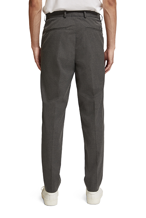 IRVING - SLIM TAPERED MELANGE VISCOSE-BLEND CHINO SEAL GREY 2