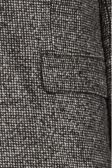CHARCOAL SEMI-PLAIN WOOL FABRIC COAT ANTHRACITE 5