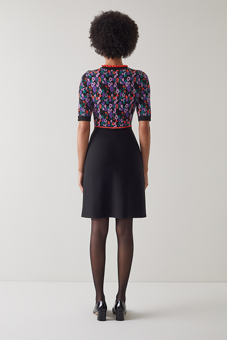 DR JOY - JACQUARD KNIT DR BLACK 2