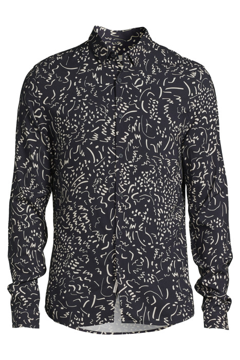 NAVY LENZING™ ECOVERO™ GRAFFITI PRINT REGULAR SHIRT NAVY 3