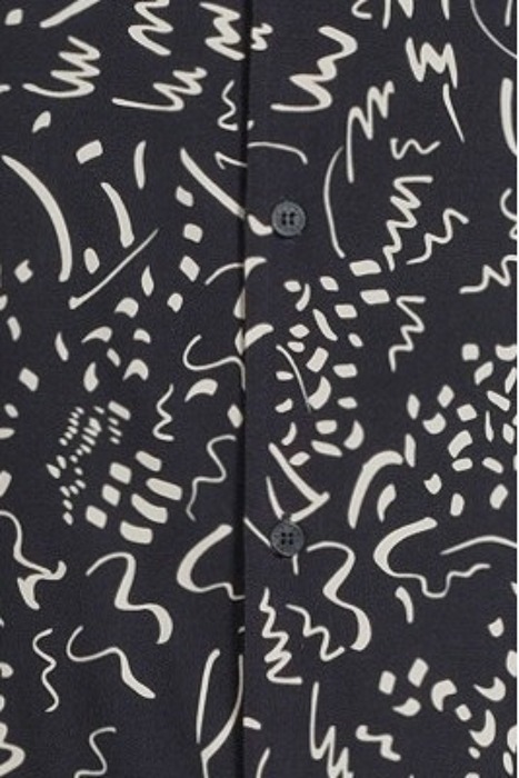 NAVY LENZING™ ECOVERO™ GRAFFITI PRINT REGULAR SHIRT NAVY 5