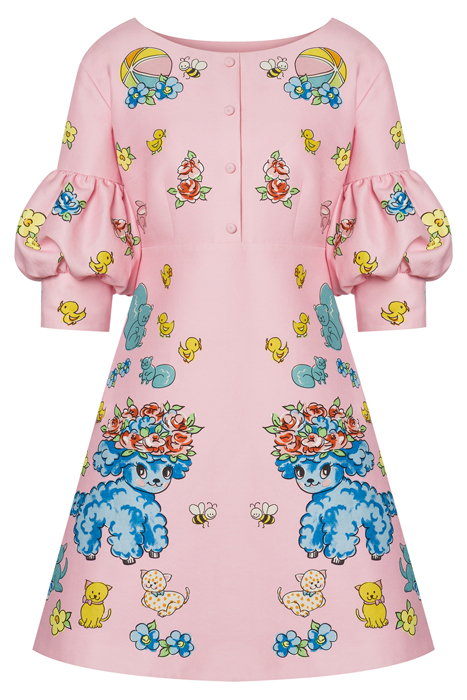 CALICO ANIMALS DUCHESS DRESS PINK 3