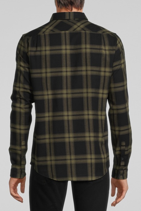 KHAKI CHECKED MOTIF ORGANIC REGULAR SHIRT KHAKI 2