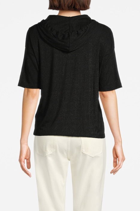 BLACK HOODED KNIT TOP 2