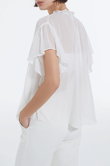 SHORT SLEEVED VAPOROUS CROP TOP OFF WHITE 2