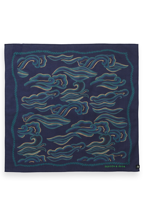 PRINTED COTTON BANDANA NAVY BLUE 2