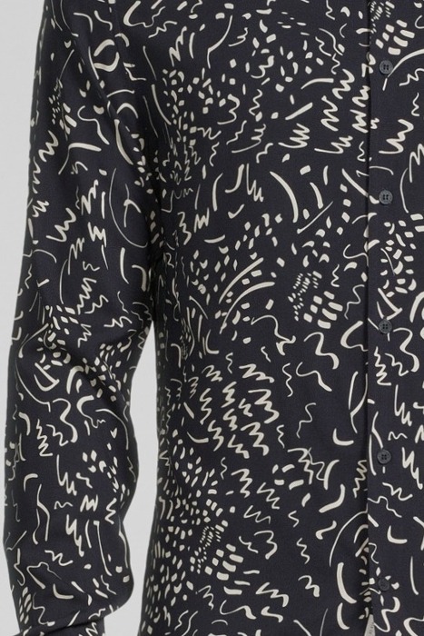 NAVY LENZING™ ECOVERO™ GRAFFITI PRINT REGULAR SHIRT NAVY 4