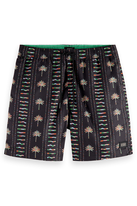 MID LENGTH SWIM SHORT ALL OVER PRINT MULTI PALMTREES 4