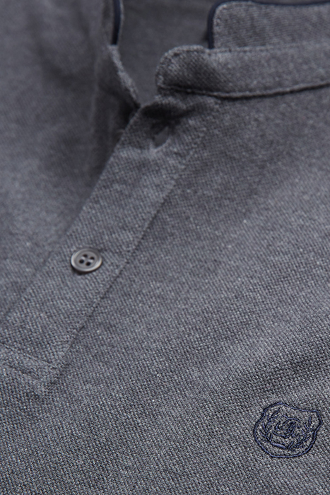 SHORT-SLEEVED POLO SHIRT WITH PIPING DETAIL GREY-NAVY 7