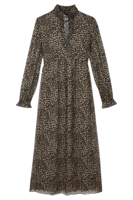 LONG-SLEEVED FLARE DRESS LEOPARD 1