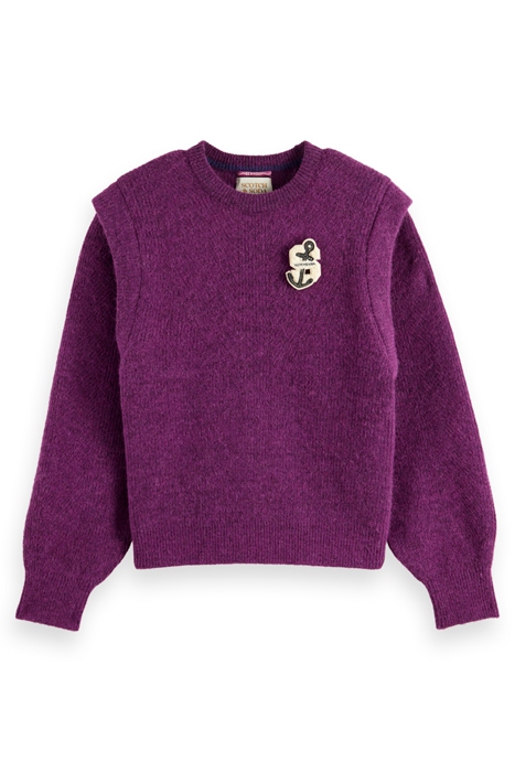 SHOULDER DETAIL CREW NECK PULLOVER BOYSENBERRY 3