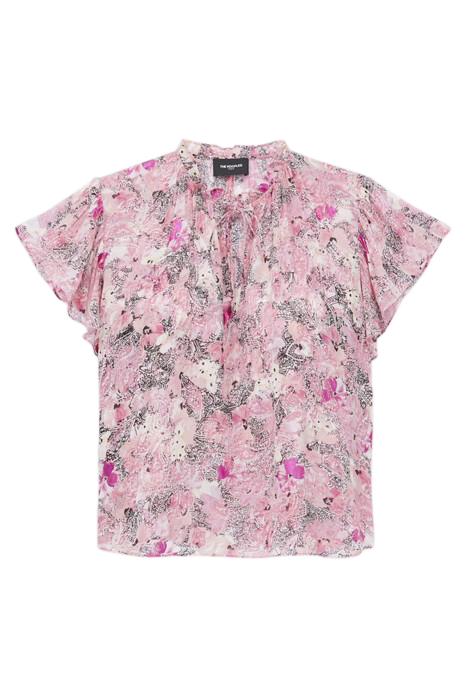 SHORT SLEEVED LACE COLLAR TOP PINK 5