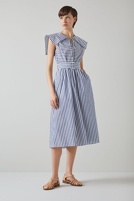 DR BEAU STRIPE DRESS NAVY/CREAM 4