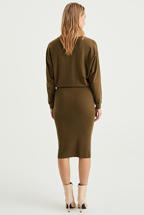 DRESS MID LENGTH DARK GREEN 2