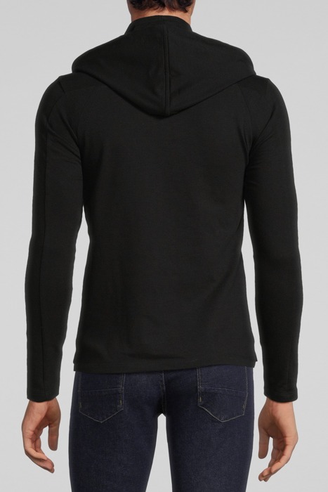 BLACK HIGH NECK HOODED T-SHIRT BLACK 2