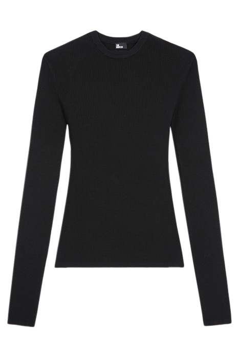 SWEATER WITH SHIFT BACK AND LACE INSERT BLACK 5