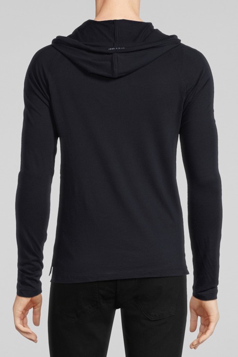 MEN'S BLUE ORGANIC HOODED T-SHIRT NAVY 2