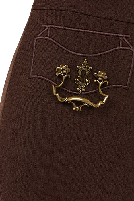 HANDLE WITH CARE CRÊPE SKIRT BROWN 4