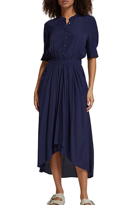HIGH LOW HEM MIDI DRESS NAVY BLUE 1