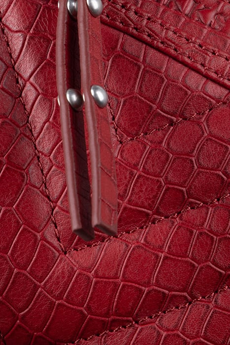 RED CROC-EMBOSSED LEATHER 1440 TOY MINI CASE 6