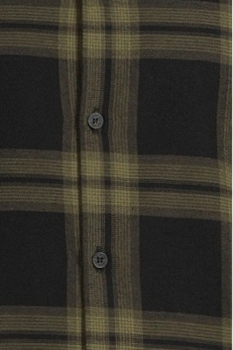 KHAKI CHECKED MOTIF ORGANIC REGULAR SHIRT KHAKI 5