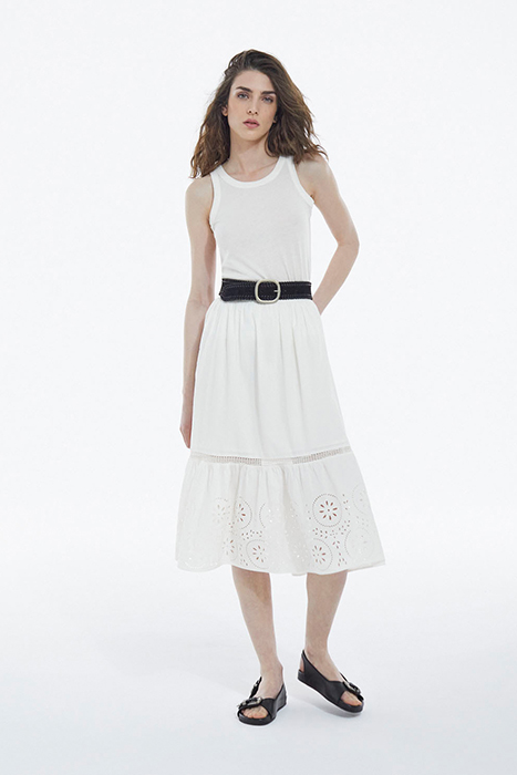 LONG SKIRT WITH EMBROIDERY WHITE 3