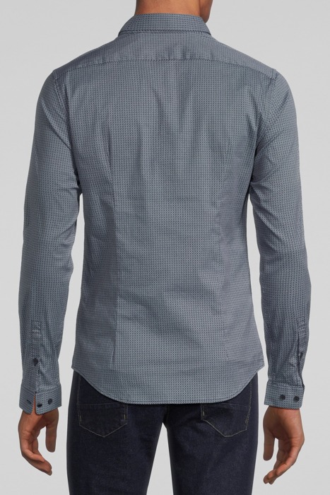 NAVY MINIMALIST PRINT EASY CARE SLIM SHIRT NAVY 2