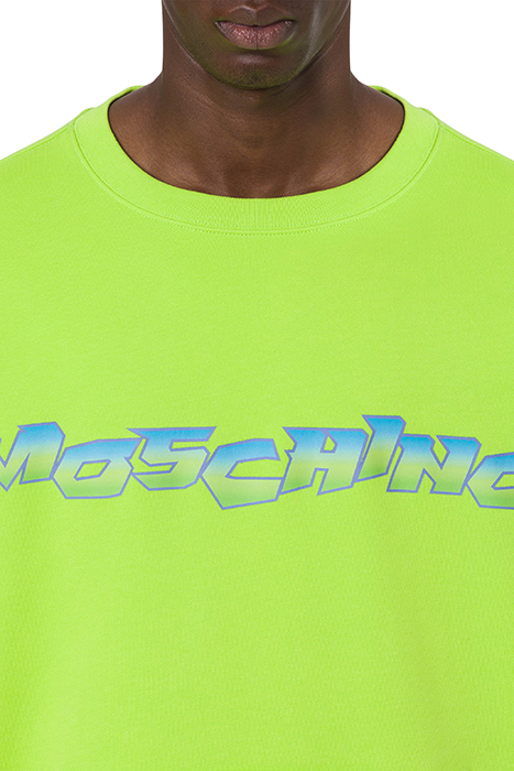 MOSCHINO SURF LOGO ORGANIC COTTON SWEATSHIRT GREEN 4