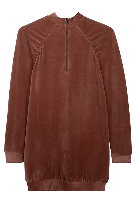 GIRLS’ COPPER PINK VELVET KNIT HOODED DRESS 2