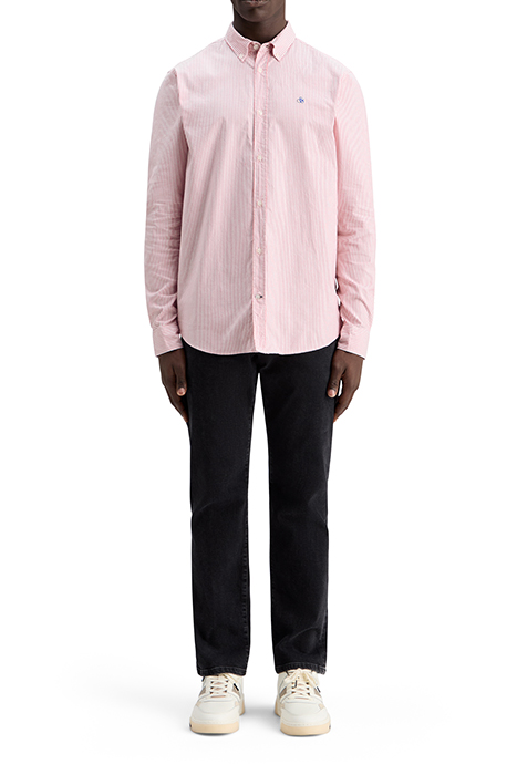 ESSENTIAL OXFORD STRIPE SHIRT LOBSTER / WHITE STRIPE 3