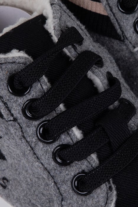 BABY BOYS’ GREY AND BLACK MIXED-FABRIC TRAINERS 4