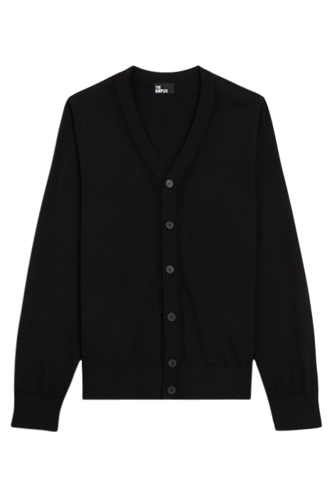 BUTTON FRONT CARDIGAN WITH STITCH DETAILS AT THE COLLAR BLAC 5