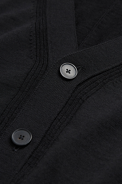 BUTTON FRONT CARDIGAN WITH STITCH DETAILS AT THE COLLAR BLAC 7
