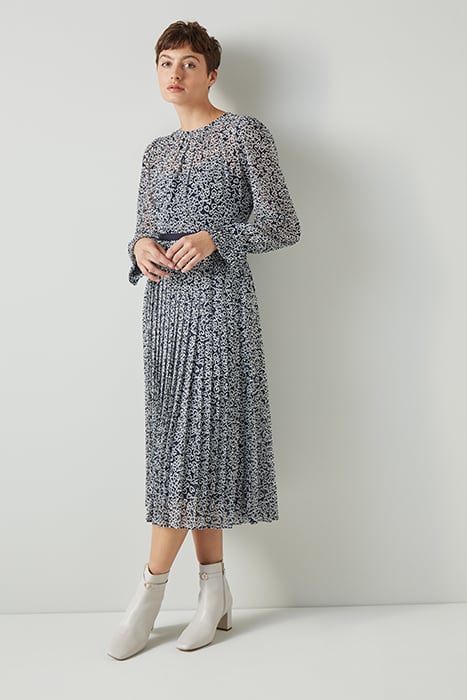 DR ESTELLE PLEATED DRESS NAVY MULTI 3