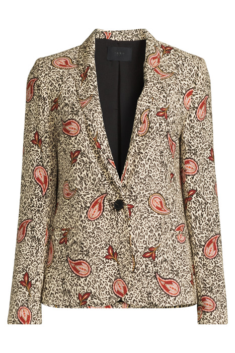 ECRU RECYCLED PAISLEY LEOPARD SUIT JACKET 3