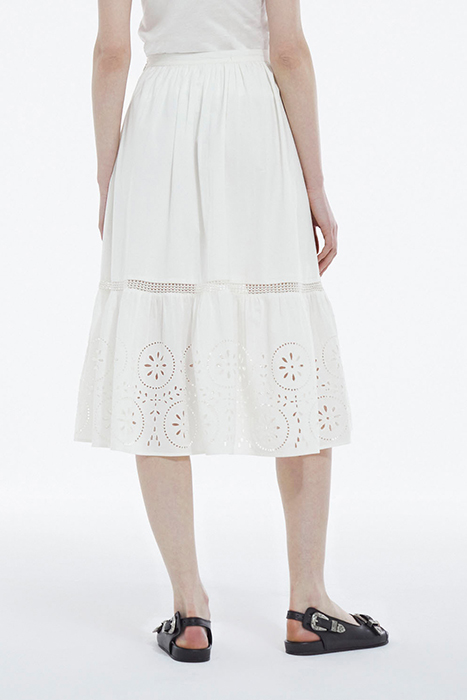 LONG SKIRT WITH EMBROIDERY WHITE 2
