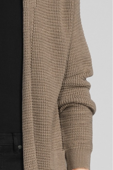 MEN'S BEIGE DECORATIVE KNIT CARDIGAN WITH SHAWL COLLAR MINK 4