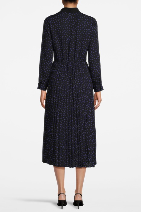 BLACK NEW-LOOK POLKA DOT PRINT PLEATED LONG DRESS 2