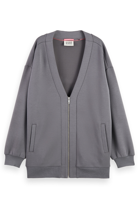 OVERSIZED JERSEY BOMBER JACKET DARK GREY 4