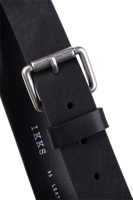 BLACK LEATHER BELT WITH METAL BUCKLE DETAIL BLACK 2