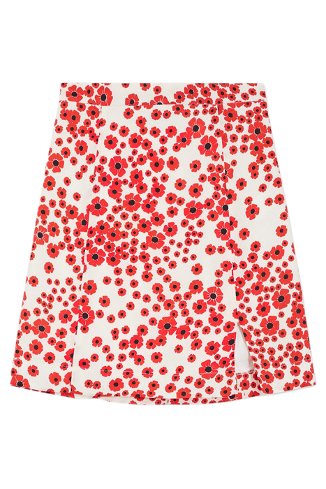 SHORT SKIRT WITH SMALL POCKET DETAIL SIDE SLOT RED / WHITE 3