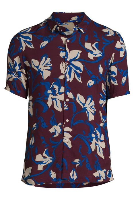 BURGUNDY XL FLOWER PRINT REGULAR SHIRT BURGUNDY 3