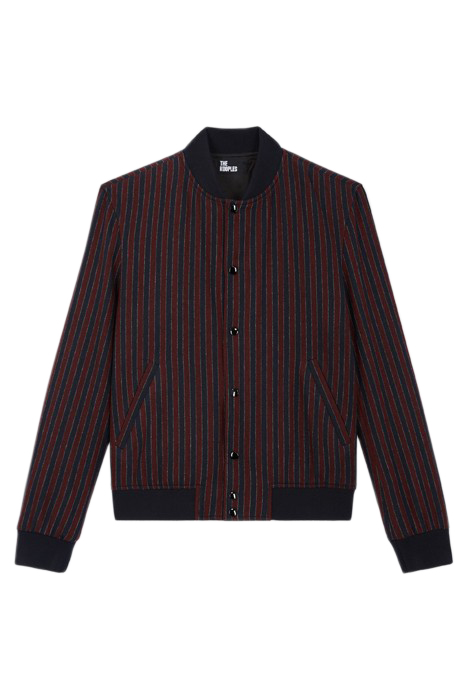 ELBOW STRIPED SUEDE JACKET BORDEAUX / NAVY 5