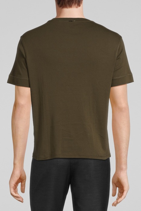 KHAKI COTTON ROUND NECK T-SHIRT KHAKI 2