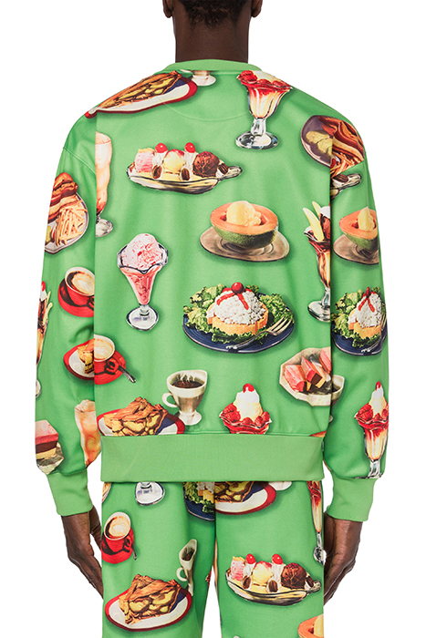 FOOD PRINT COTTON BLEND SWEATSHIRT GREEN 2