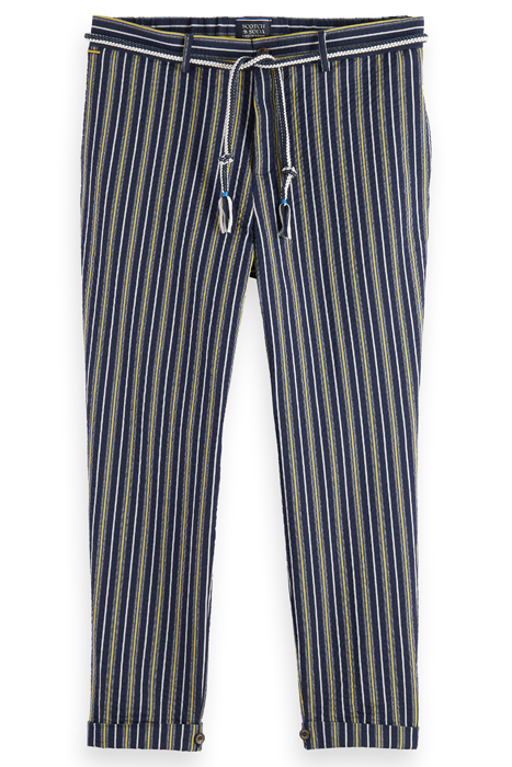 SEASONAL - LOOSE TAPERED STRIPED SEERSUCKER CHINO NAVY/ WHIT 3