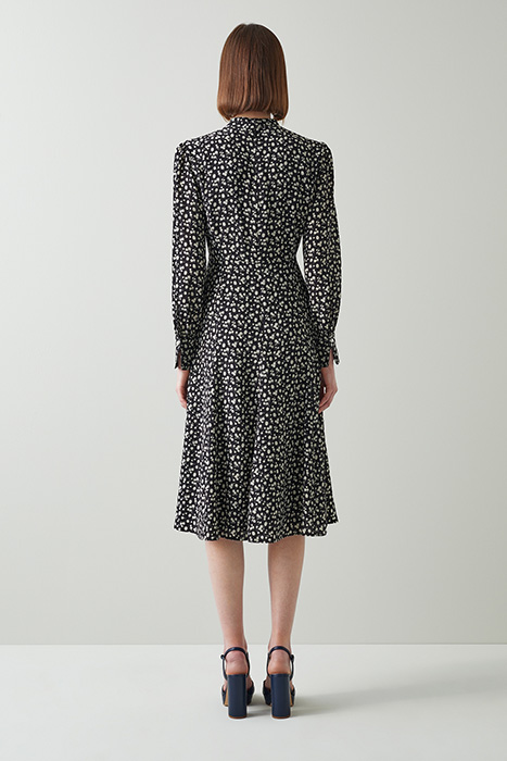 DR MORTIMER TIE NECK BLACK/WHITE 2