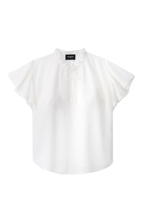 SHORT SLEEVED VAPOROUS CROP TOP OFF WHITE 5