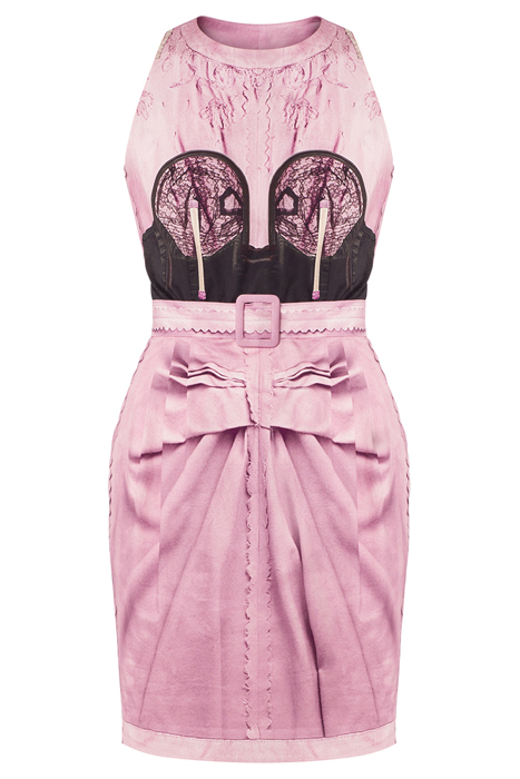 INSIDE OUT TROMPE-L'ŒIL POPLIN DRESS MULTICOLOR 3