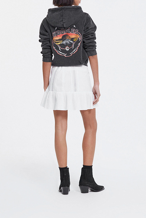 SHORT SKIRT WITH LACE OFF WHITE 4